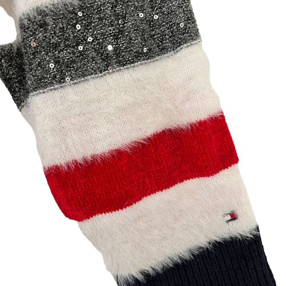 Tommy Hilfiger Striped Crew Neck Sweater Womens size Large. Sequin accen… - Picture 3 of 9